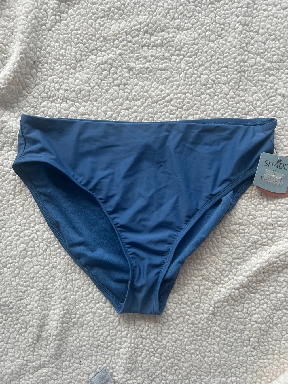 Shade & Shore Blue Mid-Rise Bikini Bottom